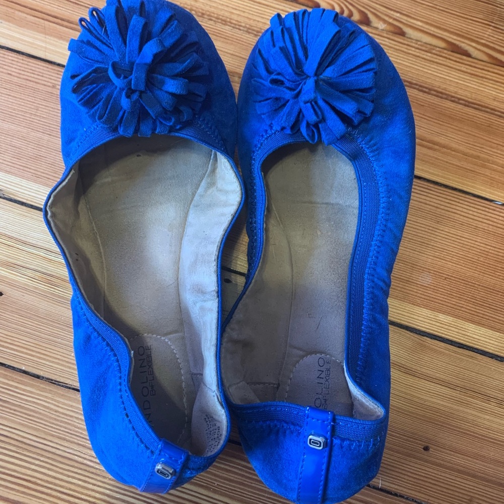 Blue Suede Women’s Ballet Flats